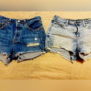 Barely Worn, 2 Pairs of Jean Shorts. Aerie Sz S, and Vintage Levi 501s, Sz. S/M